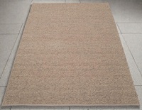 Tapis artisanal en laine abstrait moderne beige naturel à boucles, tissé à la main, doux, durable, antibactérien, écologique, antidérapant