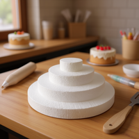 Base à gâteau ronde en plastique réutilisable Criscolor à quatre niveaux, tailles 10-40 cm, boîte de 24 pièces pour la décoration de gâteaux d'anniversaire