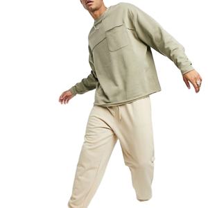 OEM Fabricación Liteweight Oversized Fleece Drop Shoulder Sudadera recortada en blanco para hombres y mujeres Sudadera 2024 - Product Image 1