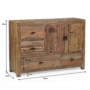 Modern Eco-friendly Solid Wood Living Room Cabinet with 2 Drawers 2 Flat Panel Doors 3 Shelves <b>Storage</b> <b>Sideboard</b> Furniture - Product Image 5