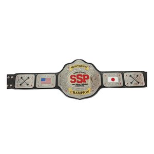 Super Strong Pro Heavyweight Wrestling Championship Belt SSP American and Japanese Flag Design High-Quality Leather Strap - Product Image 1