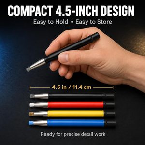 Ensemble de 4 brosses à gratter rétractables avec embouts en fibre de verre, acier, laiton et nylon pour le nettoyage des bijoux, montres, pièces de monnaie et circuits imprimés - Product Image 4