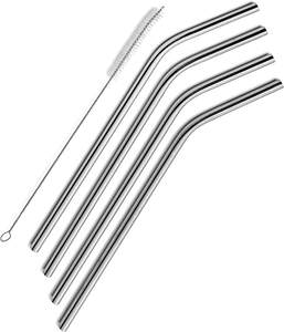 <b>Reusable</b> 8mm Silver Stainless Steel Mini Metal <b>Straws</b>-Eco-Friendly Modern Luxury Design CIQ Certified for Parties & Coffee - Product Image 5