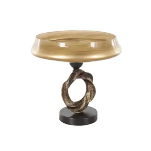 Luxury Handmade Decorative Serving <b>Bowl</b> for Fine Dining Premium Hospitality CollectionRound <b>Metal</b> Decorative <b>Bowl</b> With Twisted - Product Image 1