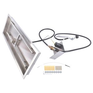 Kit Bruciatore per Focolare a Gas Rettangolare 30x10 in Acciaio Inox per Riscaldamento Interno ed Esterno del Patio - Product Image 5