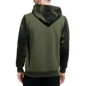 Sweat-shirt à capuche personnalisé pour homme, style sport et streetwear, grandes tailles, avec manches camouflage. - Product Image 2