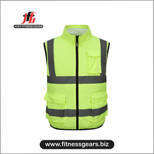 Chaleco de Seguridad para Hombre, Impermeable y Reflectante, Chaleco Antipuñaladas, Ropa de Tráfico, Color Naranja, Hecho de Nailon - Product Image 1