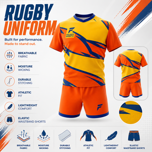 Ensemble de maillots de rugby sublimés avec logo personnalisé de haute qualité, respirant, uniforme de rugby professionnel pour hommes, vêtements de sport pour l'entraînement en équipe - Product Image 5