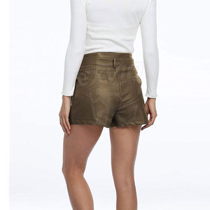 กางเกงขาสั้นหนังผู้หญิง เอวยางยืด ดีไซน์ทันสมัย แฟชั่นลำลอง - Product Image 2