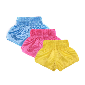 New Premium Quality Custom Made Breathable <b>100</b>% <b>Polyester</b> & Silk Muay Thai Kick Boxing Shorts for Men - Product Image 4