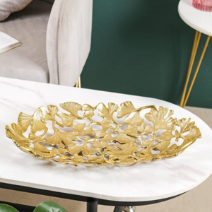 Cuenco decorativo de coral dorado hecho a mano, moderno, de aluminio fundido, con diseño calado, para decoración de hogar de lujo y centros de mesa para bodas. - Product Image 3
