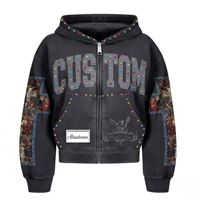 Sweat-shirt streetwear oversize en molleton épais 100 % coton brodé pour l'hiver, personnalisable avec logo, fabrication écoresponsable, vente en gros