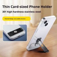 Support de téléphone universel ultra-fin en acier, stable, vertical et horizontal, avec béquille, compatible avec les téléphones de poche