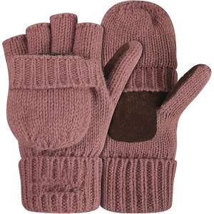 2-in-1 Convertible Jacquard Hand <b>Mittens</b> & <b>Gloves</b> Cotton Breathable Warm Windproof Casual Winter Outdoor Use - Product Image 1
