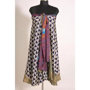 Falda Maxi Cruzada de Seda con Estampado Floral Vintage para Mujer, Hecha a Mano por Artesanos - Product Image 4