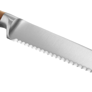 Cuchillo multiusos serrado de 5 pulgadas, hoja afilada de acero inoxidable, mango de madera de olivo natural, doble remache, multiusos para cocina - Product Image 2