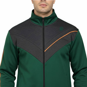 Survêtements de haute qualité personnalisés avec logo, respirants, à séchage rapide, en polyester/coton, col montant, fermeture éclair, pour hommes - Product Image 4