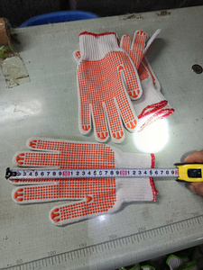 Whole sales white yarn cotton PVC dotted Safety Gloves All size 10 Gauges 12 pairs <b>polybag</b> general purposes Vietnam Manufarturer - Product Image 1