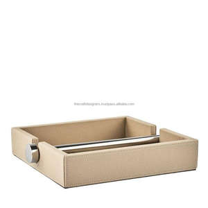 Plateau d'Accueil en Cuir Style Classique, Porte-Mouchoirs Décoratif, Accessoires de Table pour Restaurant, Porte-Serviettes, Prix de Gros - Product Image 1