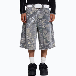 Pantalones Cortos de Mezclilla para Hombre, de Alta Calidad, Estilo Retro de Verano, con Estampado de Camuflaje Real, 100% Algodón, Corte Holgado Personalizado, Secado Rápido - Product Image 1