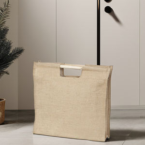 Sac à provisions en jute à usage quotidien avec poignées en bois Solution d'achat pratique et écologique - Product Image 1