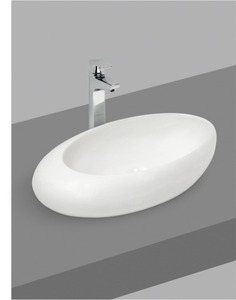 Lavabo de Cerámica Ovalado de Primera Calidad para Sobremesa o Encimera, Lavabo de Baño de Diseño Moderno - Product Image 4