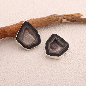 Colgante de Ágata Plateada, Druzy Geode, Colgante de Piedra de Cristal Marrón, Suministro de Joyería con Piedras Preciosas - Product Image 6