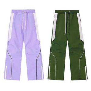 Pantalon évasé pour homme, coupe droite, taille haute, tissu épais, taille élastique avec cordon de serrage, style formel et décontracté - Product Image 5