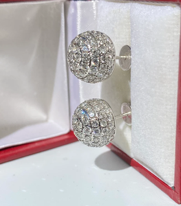 Luxury 18K Gold Plated Flower <b>Stud</b> Earrings Women's Round Brilliant Cut Micro Insert Diamond Party Jewelry - Product Image 1