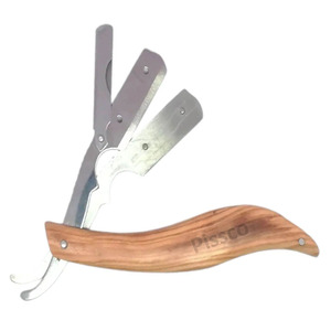 มีดโกนหนวดตรง ด้ามสแตนเลส ใบมีดตรง พับได้ - Product Image 6
