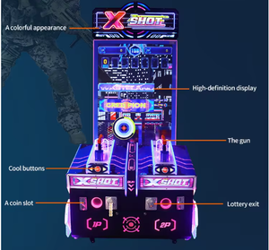 Coin Operated X Shot Arcade Machine HD Score Display 1 Players <b>Electronic</b> Rapid Fire Ball Gun Simulator for Malls & Play Zones - Product Image 4