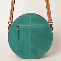 Tas Canteen Wanita Kulit Sapi Asli Buatan Tangan Gaya Bohemian Vintage dengan Rumbai, Penutup Ritsleting Tunggal, Lapisan Kanvas Berkualitas Tinggi