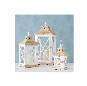 Farol de Madera para Decoración Elegante del Hogar, Decoración de Mesa de Boda, Arreglos Sazonales y Estilismo de Sala de Estar - Product Image 1