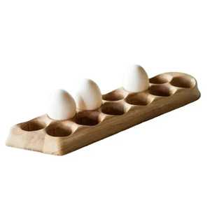 Natural Wooden <b>Egg</b> Holder Tray 6/12 Slots Kitchen <b>Storage</b> Organizer Rustic Farmhouse <b>Egg</b> Display Rack - Product Image 1