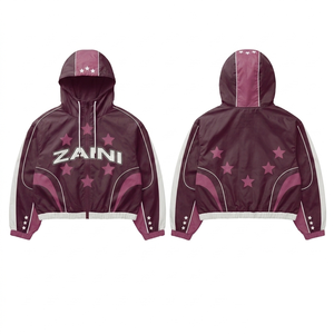 Men Windbreaker <b>Jacket</b> Premium <b>Waterproof</b> Windproof Breathable Winter Maroon <b>Pink</b> Contrast Panel Custom 110 GSM Polyester Woven - Product Image 1