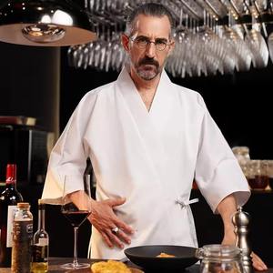 Uniformes de Chef Japoneses de Verano, Ropa de Trabajo de Manga Corta Tejida para Hombres y Mujeres, para Restaurantes de Sushi, Cocina y Bar - Product Image 5
