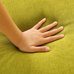 Divano Sezionale a L Reversibile con Chaise Longue e Contenitore, in Cotone Lino Verde, per Ufficio e Soggiorno - Product Image 5
