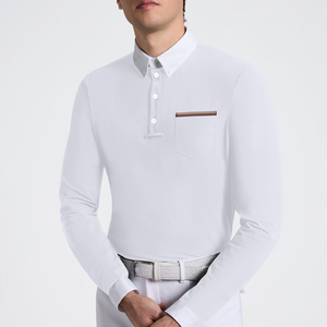 High Quality 4way Stretch Horse Riding Equestrian Shirt Top <b>Base</b> <b>Layer</b> Competition Show Shirt Polo in Soft Feel Technical Fabric - Product Image 1