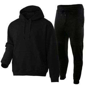 Nouvel ensemble de survêtement décontracté unisexe en couleur unie, pull épais et pantalon long, 2 pièces, avec sweats à capuche pour sports d'hiver et automne, grandes tailles - Product Image 2
