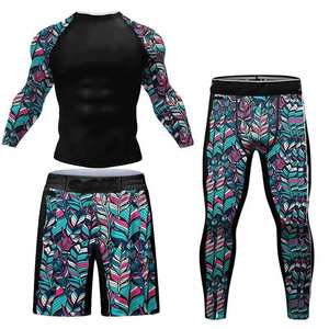 Custom <b>Men's</b> Full Sleeve <b>Compression</b> Rash Guard Breathable Quick Dry Polyester Nylon <b>Shirt</b> for MMA BJJ Gym Surfing OEM - Product Image 6