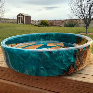 ชามสลัดเรซิ่นอีพ็อกซี่แบบอินเดียทำมือรักษ์โลก งานแกะสลักสำหรับโต๊ะครัว ปรับแต่งได้สำหรับงานปาร์ตี้ บ้านใหม่ - Product Image 1