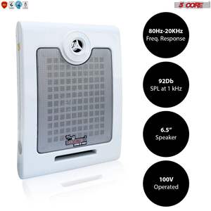 Enceintes murales stéréo d'extérieur et d'intérieur 500W de puissance crête, système audio passif filaire étanche pour patio et fenêtre D0100X325FX - Product Image 4