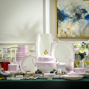 Vaisselle en Offre Spéciale Ensembles d'assiettes à dîner de luxe Usine en Chine Vaisselle Porcelaine Européenne Vaisselle et Assiettes Ensemble de vaisselle - Product Image 2