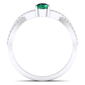 Anillo de Plata de Ley 925 con Esmeralda Ovalada de 0.5Ct y Moissanita para Mujer, Joyería Fina, Precio de Fábrica REYES - Product Image 4