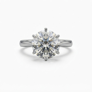 Anillo moderno de oro blanco de 9 quilates con diamantes y un brillo subtil, banda cómoda y suave para compromiso y elegancia diaria. - Product Image 1
