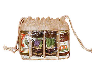 ถุงของขวัญพรีเมียมทำจากผ้าปอกระเจาพร้อมเชือกผูก มีหน้าต่างใสสำหรับใส่ขวดแยม  เป็นมิตรกับสิ่งแวดล้อม  งานแฮนด์เมด  ถุงบรรจุภัณฑ์สำหรับเก็บอาหาร  ของขวัญสำหรับส่งกลับ - Product Image 1