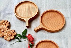 Vintage Ash Wood Round <b>Coaster</b> with Handle Eco-Friendly Natural <b>Drink</b> Mat - Product Image 3