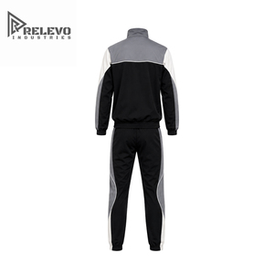 Conjunto Deportivo Personalizado con Logotipo OEM para Adultos, Unisex, Estilo Deportivo, Otoñal, de Dos Piezas, con Bloques de Color, Chaqueta con Cierre y Cuello Redondo, Pantalones Deportivos Ligeros - Product Image 2