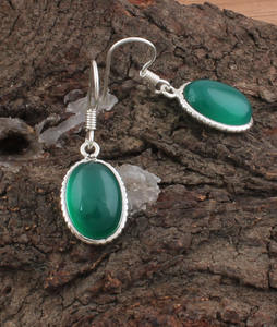 Natural Green <b>Onyx</b> Drop <b>Earrings</b> 925 Sterling Silver Pear Cut Luxury Water Drop Design Women Party Wholesale New Arrival - Product Image 4