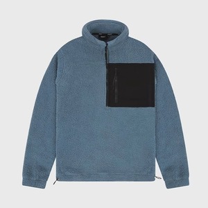 Factory Direct Men's Casual Solid Color Eco-Friendly <b>Quilted</b> Polyester Fleece Half Zip Stand Winter Thermal Waterproof Jacket - Product Image 5